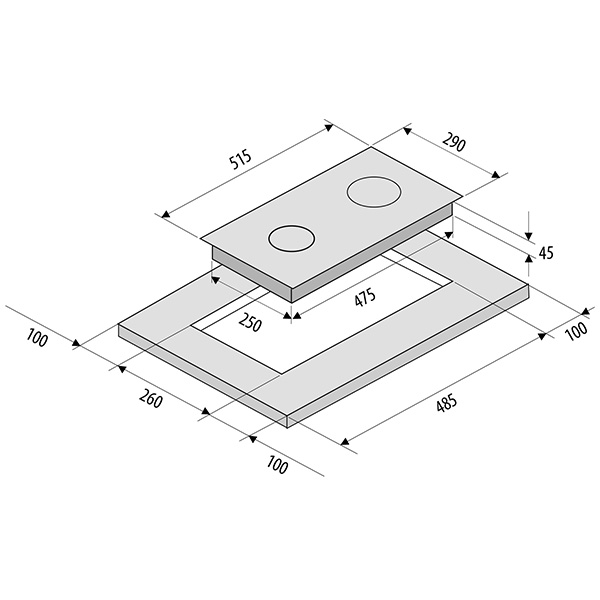 PARTITA 30 IX газовая варочная поверхность (независимая) KRONA